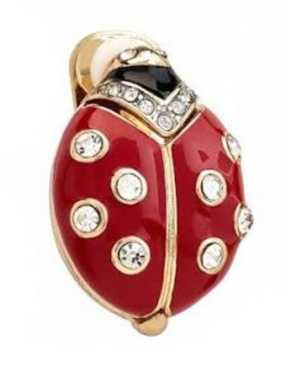 🐞Authentic Archival Vintage Kenneth Jay Lane (KJL) Red Ladybug Clip-On Earrings